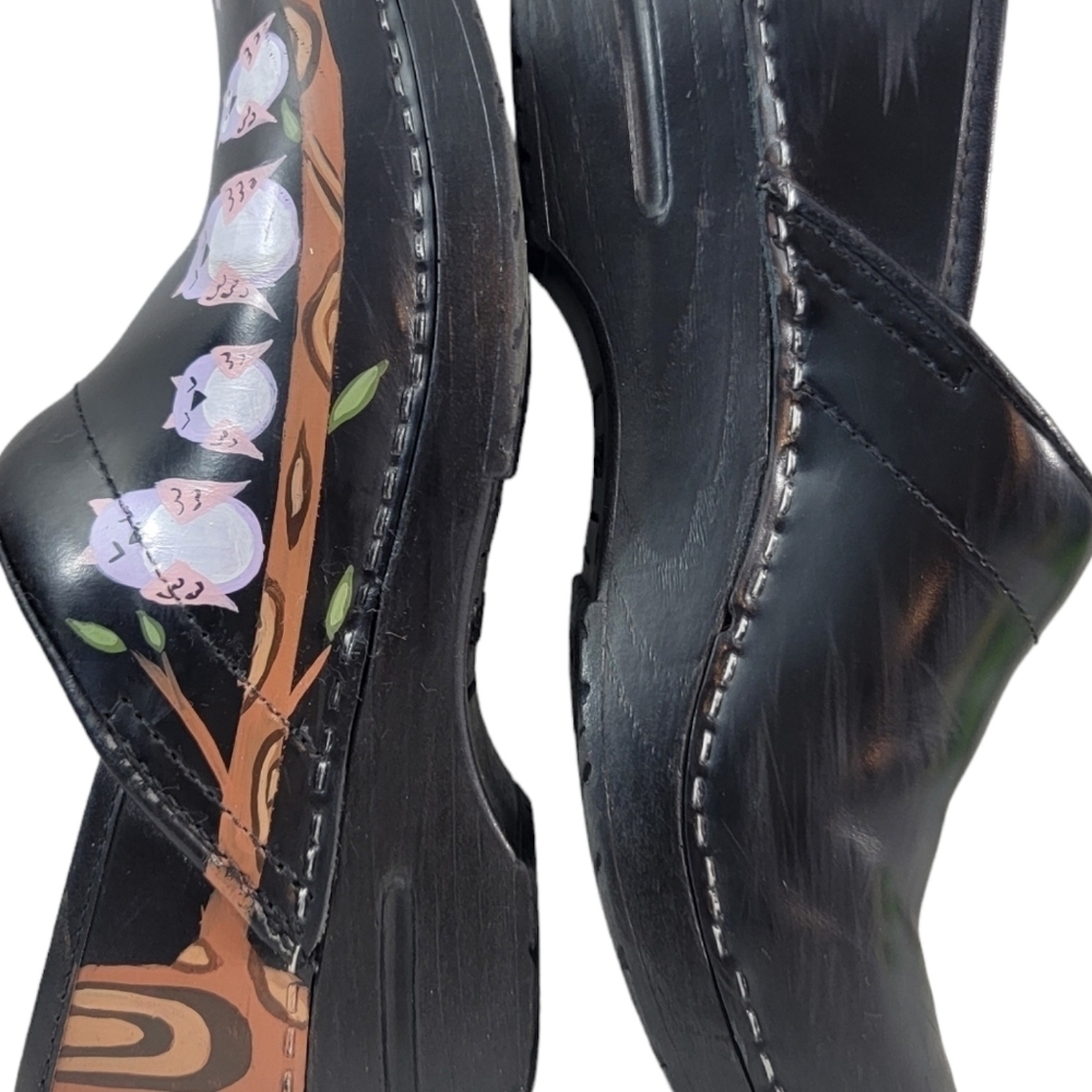 Sanita Woman's size Euro 38 Clogs with Owl in Trees theme. - Picture 3 of 7